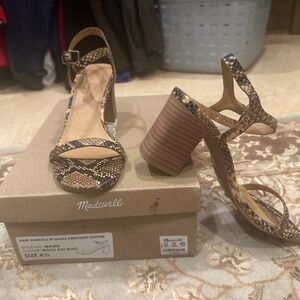 Leather Madewell heeled sandals
